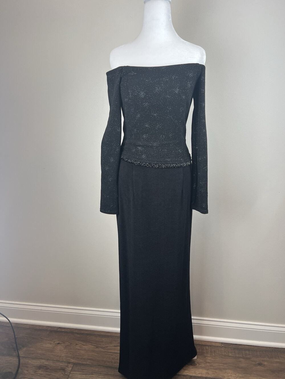 Scott McClintock Millennium 2000 Starburst Formal Long Sleeve Gown Dress Vtg 4